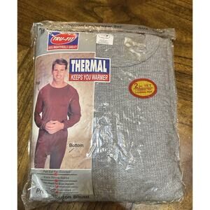 Tru Fit 2 pc Thermal Underwear Set Mens L Grey New in Package Vtg